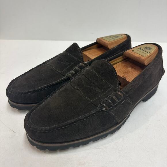 EXCELLENT Rancourt & Co x Polo Ralph Lauren Beefroll Penny Loafer Suede USA 10.5 - Picture 1 of 14